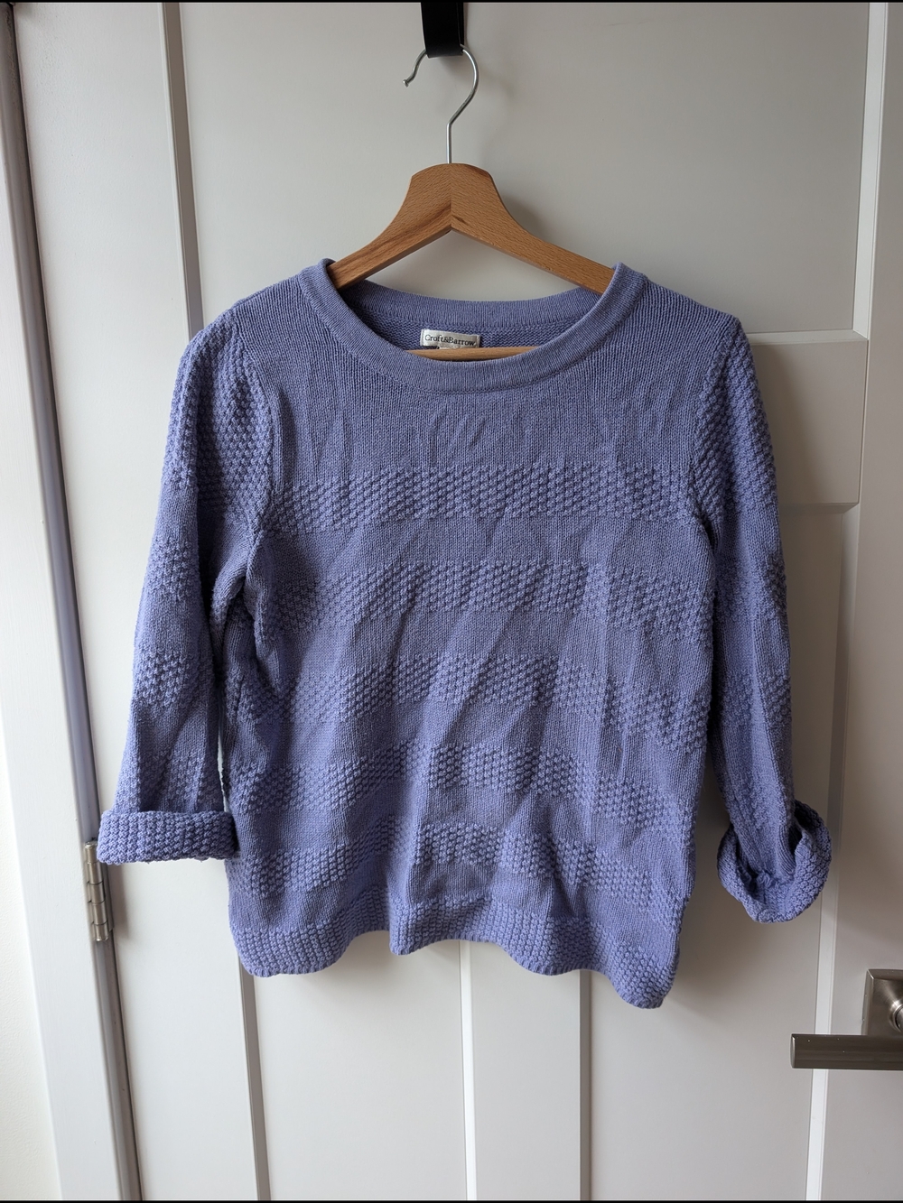 croft & barrow Lavender Crewneck Textured Knit Sweater